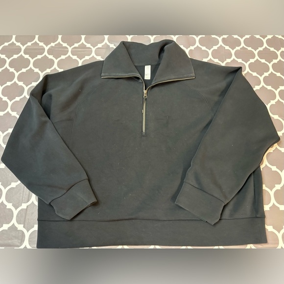 SPANX Air Essentials Ladies Black 1/2 Zip Sweatshirt Top size 2XL - Picture 2 of 6